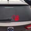 Car bumper sticker, paw with heart for cars, car wash