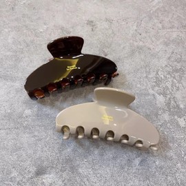 Große Haarklammern für Damen, Schlichte Einfarbige Haarklammer für Frauen und Mädchen, Vielseitiger Modischer Haarschmuck für dickes & dünnes Haar (Khaki）