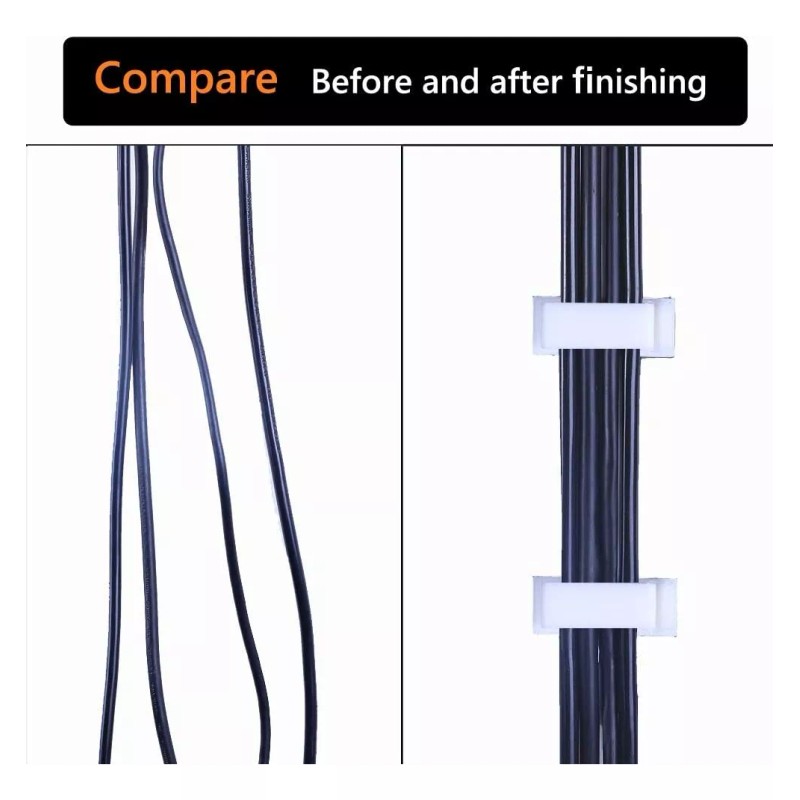 Estuchelandia 10 Pzs Clip Organizador Cables Sujetador Agarre Autoadhesivo