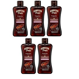 Hawaiian Tropic Protective Dry Oil Sun Oil SPF 15 5 x 100 ml Pack of 5