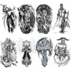 Briyhose Cool Warrior Roman Temporary Tattoo For Men, Large Black
