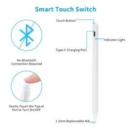 Stylus Pen for HP X360, High Sensitivity Digital Pencil with 1.5mm Ultra Fine Tip Stylus for HP X360 15 Inch Pen White