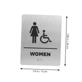 Sosoport Metal Female Restroom Sign with Braille Elegant Bathroom Identification Signs for Business Easy to Install Suitable for Hotels Restaurants and Malls
