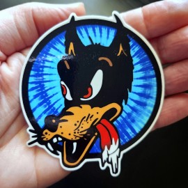 3" Grateful Dead Dire Wolf Blue Tie Dye Jerry Garcia Vinyl Stickers Decals - Glossy