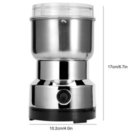 Fdit Coffee Grinder, Stainless Steel Grind Crusher, Electric Coffee Coffee Nut Grain Herb Grinder for Coffee Beans, Kitchen Spices,Nuts(US)