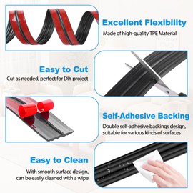 Wall Corner Protector Peel and Stick Wall Corner Trim Molding Flexible Inside & Outside Wall Corner Guard Edge Protector Self Adhesive Moulding Trim for Wall Edge Ceiling, Black, 0.8” W x 10’ L