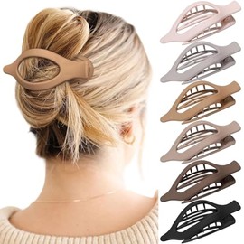 Triko Juego 6 Pinzas Planas para el Cabello, Francesas para el Cabello Tipo Concord, Clips para el Cabello, Antideslizantes de Moda para Mujer, Resistentes y Fáciles de Usar