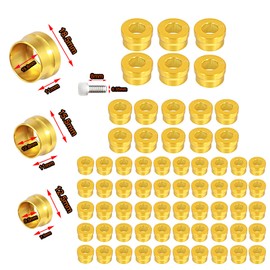66X Motorcycle Engine Bolt Topper Caps Cover Compatible with for Harley Touring Road Street Glide Twin Cam (Gold)