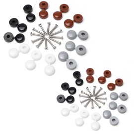 HJJMN 48 Pcs Screws And Caps, Number Plate Fixing Kit, White Plastic Screw Cup And Covers For Car Number Plate, License Plate, Car Registration. For Motorbike, Caravan, Vehicle Registration