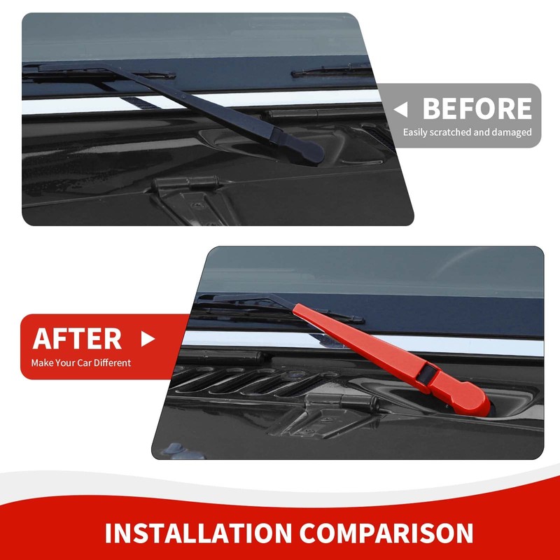 RAZPOY JK Windshield Wiper Blade Trim, 3PCS Front & Rear