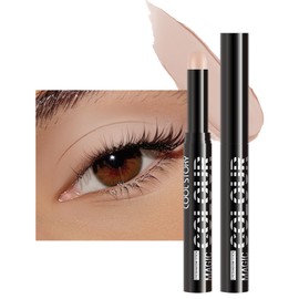 Waterproof Cream Eyeshadow Stick, Nude Beige Matte Highly Pigmented Long-lasting Eye Shadow Pencil, Blendable Eyeshadow Brightener Applicator Stick, Hypoallergenic Eye Highlight Makeup for Women-01