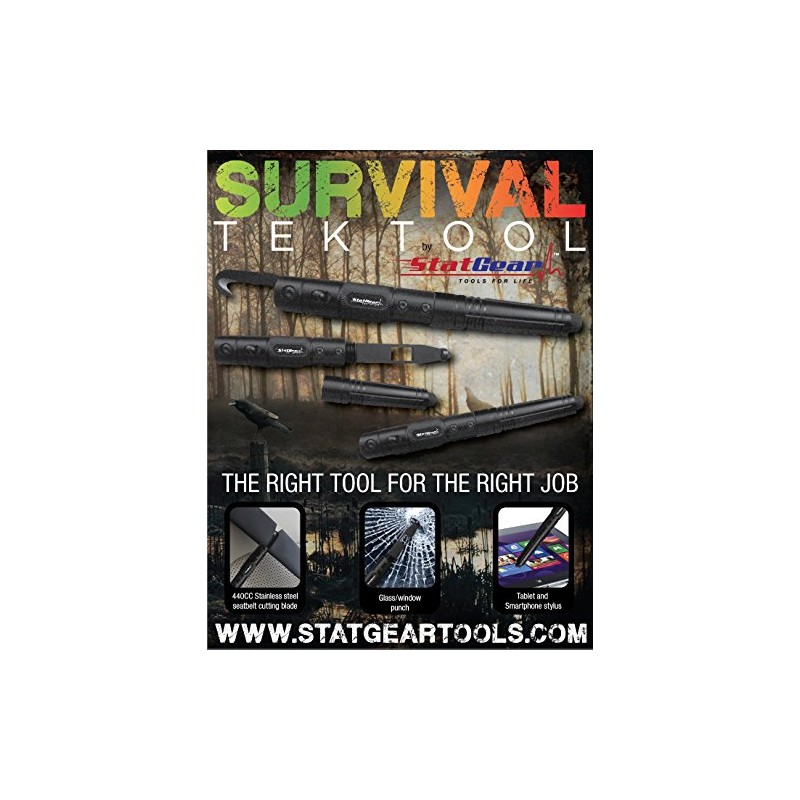 Statgear EMS Tek Tool - Seatbelt Cutter, Oxygen Wrench, Window