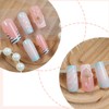 IMRAIN Press on Nails Medium Square Fake Nails Blue White