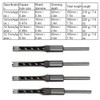 4Pcs Square Hole Drill Bits Woodworking Bearing Steel Wood Drilling