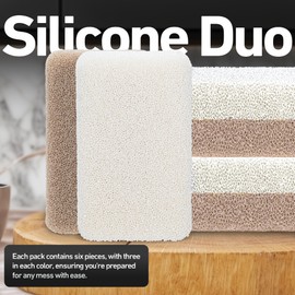 Casanero 6-Pack Silicone Scrubbing Sponges, Heavy-Duty, Non-Scratch | Reusable, Odor-Free, Multi-Purpose Cleaning for Dishes, Non-Stick, Countertops