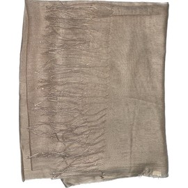 Needs & Wants® Ladies Light Weight Plain Solid Colors Fringe Detail Viscose Polyester Faux Pashmina Scarves (Cream)