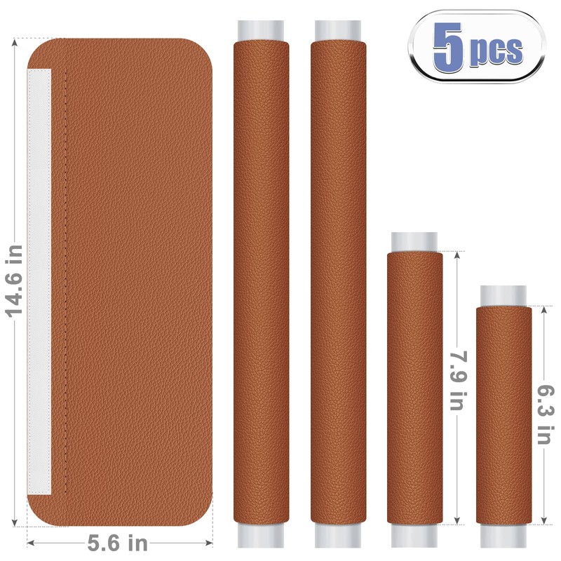 Metonsto Refrigerator Handle Covers, 5PCS Leather Kitchen Appliance Handle Covers,