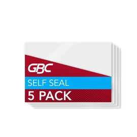 GBC Laminating Sheets, Self Adhesive Pouches, Repositionable, Wallet Size, 8 Mil, SelfSeal NoMistakes, 5 Pack (3747222)