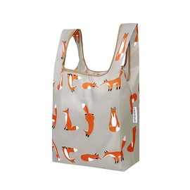 Wrapables Small JoliBag Collection Reusable Shopping Bag, Lounging Foxes