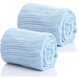 Dudu N Girlie Pair of 100% Pure Cotton Cellular Baby Blankets for Moses Baskets, Cots, Pushchairs one size 2 x Blue