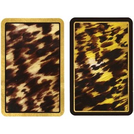 Caspari Tortoise Shell Bridge Sized Playing Cards - 2 Decks Included,Multicolor,Regular Type