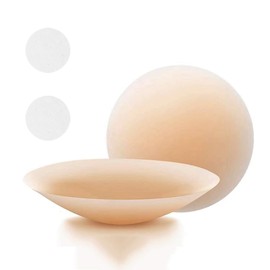 Nipple Covers for Women Cakes Cover Reusable Adhesive Silicone Bra Pasties for Strapless Dress (Nude)