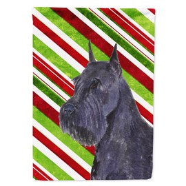 Caroline's Treasures SS4592GF Schnauzer Candy Cane Holiday Christmas Garden Flag Mailbox Flag Decorative Yard Flag Banner Outside Patio Artwork Yard Flower Beds, Garden Size, Multicolor