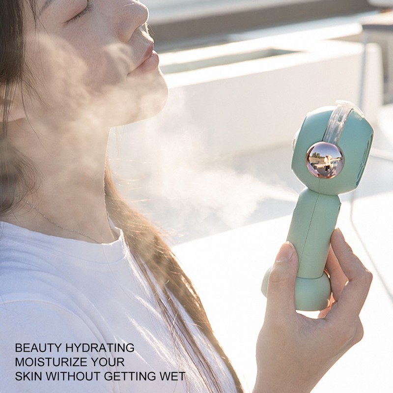 Lovely Handheld Misting Fan with Atomization Function USB Rechargeable Small