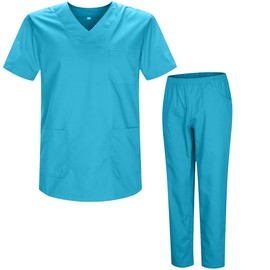 MISEMIYA - Uniforms Unisex Scrub Set – Medical Uniform with Scrub Top and Pants - Ref.8178 - Medium, Cyan