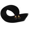 Ugeat Flat Tip Hair Extensions Real Human Hair Black K