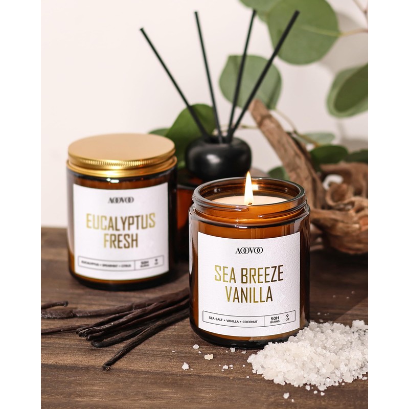 AOOVOO Scented Candles - 4PC Candle Set, 36 oz Soy