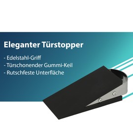 Westcott Westcott Trstopper in Keilform, rutschfester Gummikeil mit Edelstahlgriff, 12x5x3 cm, schwarz E-19000 00