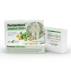 Fermentura Ginkgo Duo Plus - Ginkgo Biloba Capsules with Vitamin B12 & Folic Acid | Fully Fermented & High Dose | Vegan - Pack of 3 - 90 Capsules