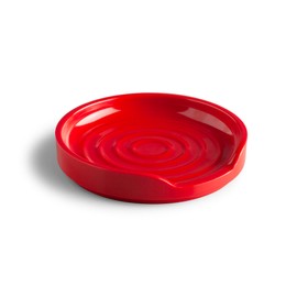 Zeal Circular Spoon Rest, Melamine Utensil Holder Rest, Tea Bag Tidy Dish, Durable Melamine, 12cm (Red)