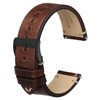 Anbeer Watch Band, Military Style Top Grain Leather, Quick Release