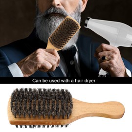 Men's Beard Brush, Double Sided Beard Brush Facial Hair Brush Multifunctional Shaving Brush Shaving Brush Eliminates Beard Beating for Men Daily Care and Beard Styling(M)