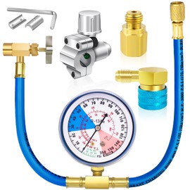Refrigerator Freon Recharge Kit, R134a Refrigerant Recharge Kit, Fridge Recharge Kit, with 1 BPV31 Bullet Piercing Tap Valve, 1 R134a Self-Sealing Adapter, for Home AC Refrigerant System