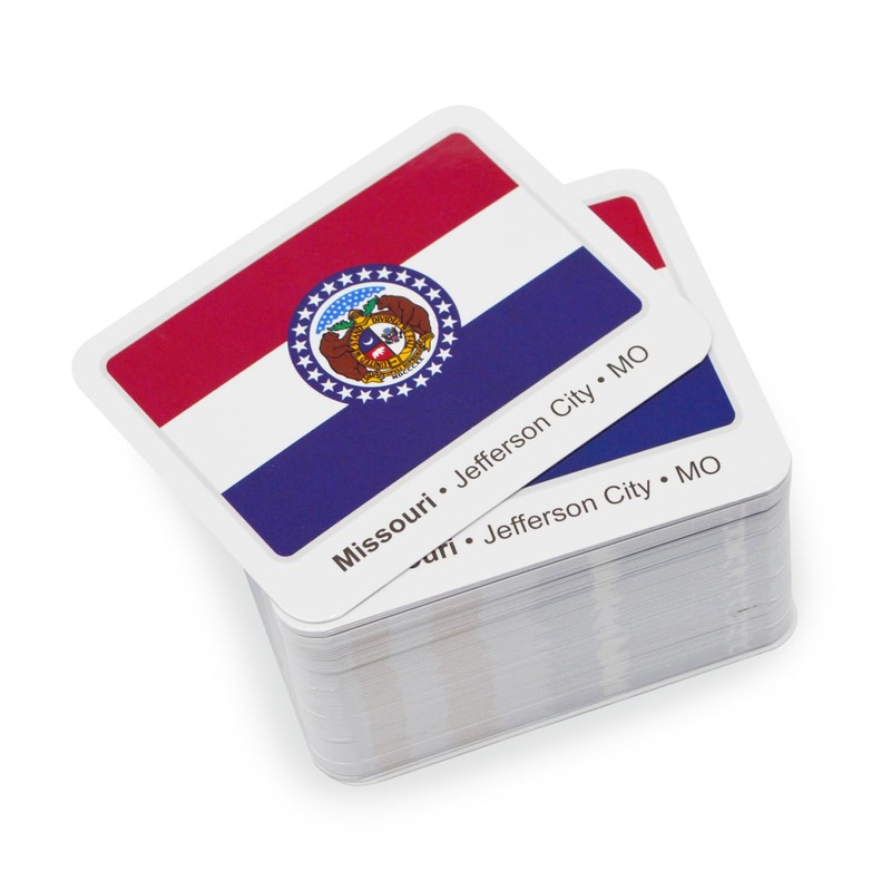 Menique, Memory Matching Game U.S. States Flags, Educational Card Game.