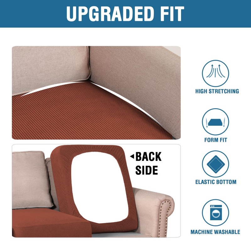 H.VERSAILTEX Super Stretch Individual Seat Cushion Covers - Sofa &
