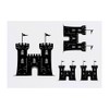 4 x 'Castle with Flags' Temporary Tattoos - Water Resistant,