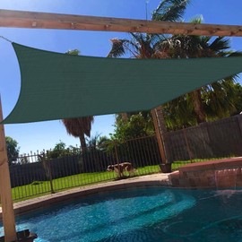 Windscreen4less Outdoor Sun Shade Sail Rectangle Canopy Cover for Patio Garden Deck Yard (Green)