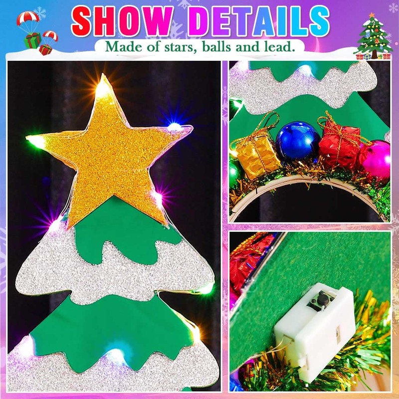 Banatra - Diadema de Navidad con luces LED, diseño de