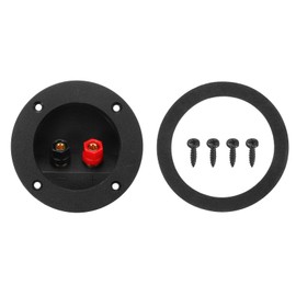 MECCANIXITY 2Pcs 2.4 Inch Round Speaker Box Terminal Cup, 2-Way Subwoofer Plug Connector Double Binding Posts Spring Loaded Jack for Car Stereo Speaker Wire Sub Box