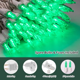 LAMPHOME 100 Count Green-String Lights - 21.6FT LED Christmas Lights, Mini led Lights for Outdoor Home Holiday Party Wedding Independence Day Decoration