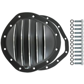 Differential Cover Rear, Black Aluminum Finned, Compatible with Chevy/GM 12 Bolt 8.75" RG
