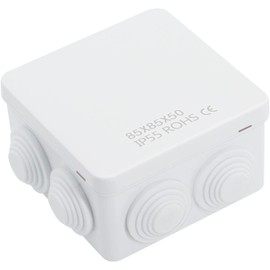 Hekyip Caja de conexiones, plástico ABS IP65 a prueba de agua y polvo, caja eléctrica universal, caja de proyectos para exteriores e interiores (85mm x 85mm x 50mm)