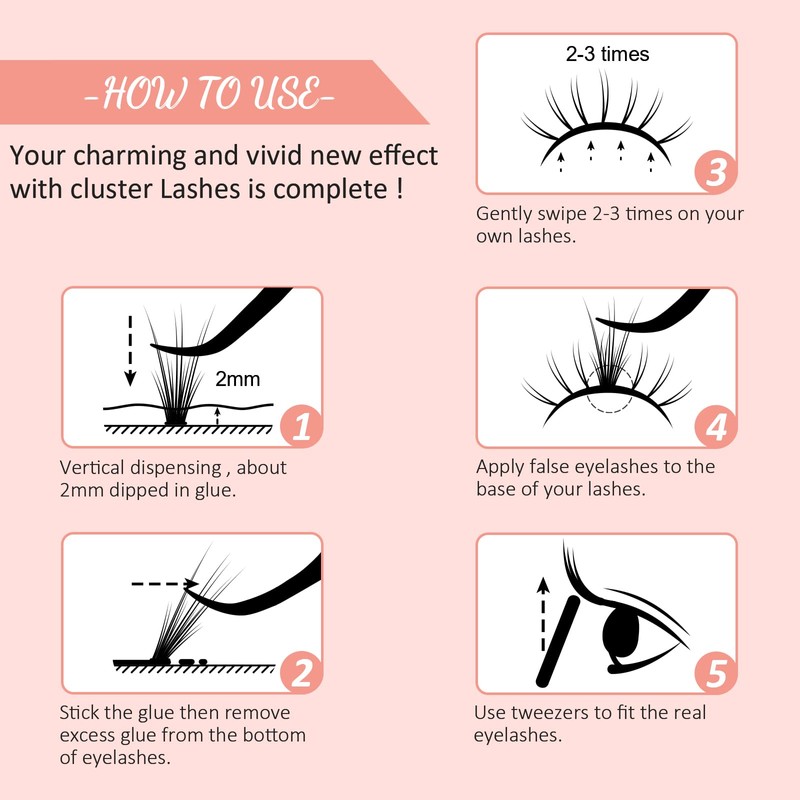 MLEN DIARY Individual Eyelashes, Pack of 246 Lash Clusters Eyelash