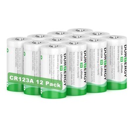 DURNERGY CR123A Lithium Batteries 12 Pack 3 Volt 10 Year Shelf Life High Power 123A Battery Compatible with CR17345, CR17335