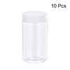 sourcing map Round Plastic Jars with White Screw Top Lid,