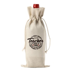 XFW Teacher Thank You Gifts from Student, Teacher Appreciation Gifts for Women Men, Teacher's Day Gifts Wine Bags, A Truly Great Teacher